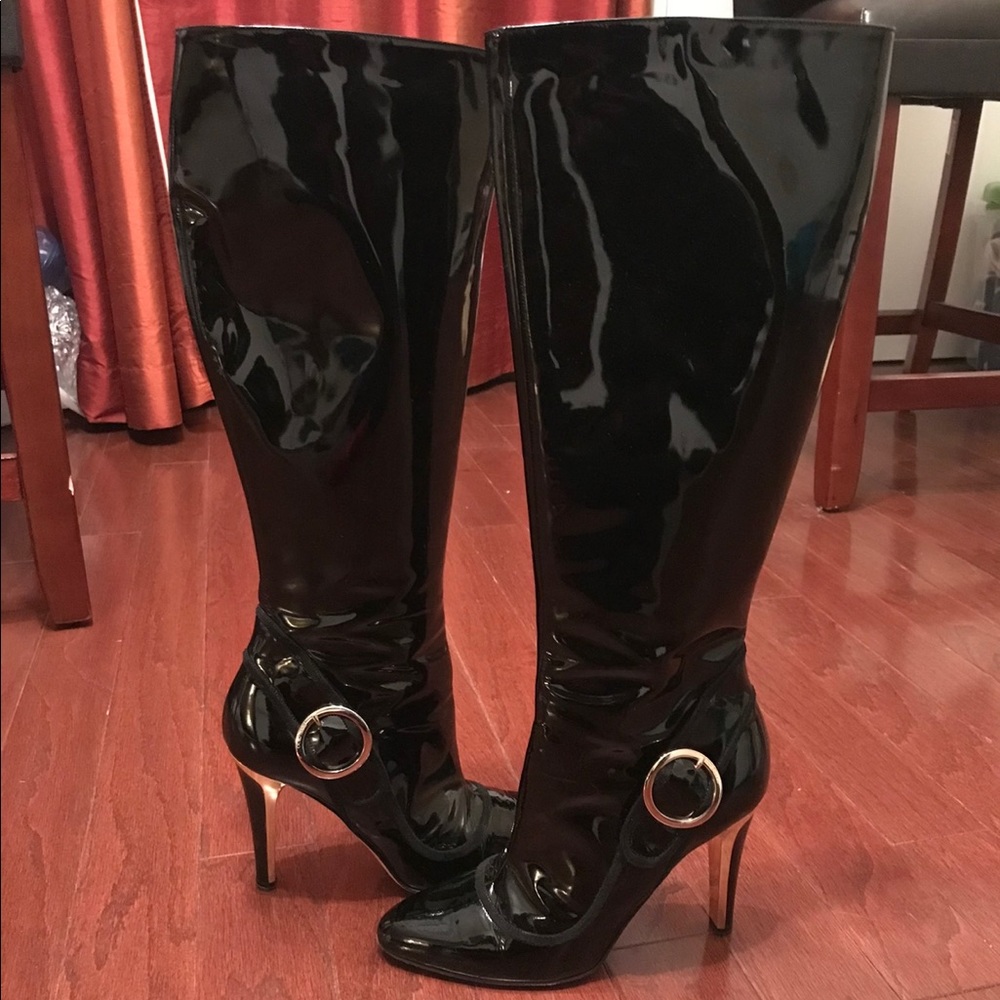 Jimmy Choo “Chile” Black Patent Leather Boots